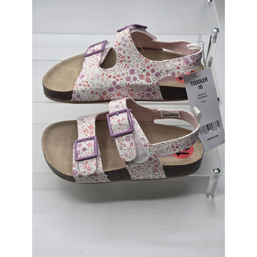 OshKosh B'Gosh Toddler Girls Hook & Loop Strap Contoured Footbed Sandal Sz 10